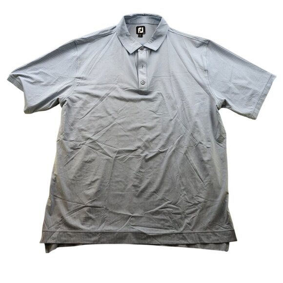 FootJoy Mens Performance Polo Shirt Size 2XL Blue Zigzag Short Sleeve Golf - Picture 1 of 12